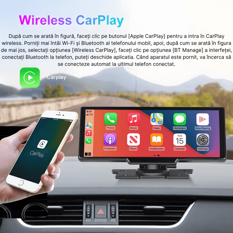 Auto si Moto - Electronice auto - Navigatii GPS - Navigatie auto multimedia MaGeCa C200, Apple CarPlay/Android Auto, Display tactil 10.26 inch, camera marsarier 1080P - Infinity.ro