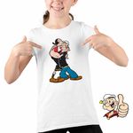 Fashion, accesorii si bijuterii - Copii - Imbracaminte copii - Tricouri copii - Tricou Copii Fete Popeye Marinarul Olive Pupat Dragobete, alb, marime XL Copii - Infinity.ro