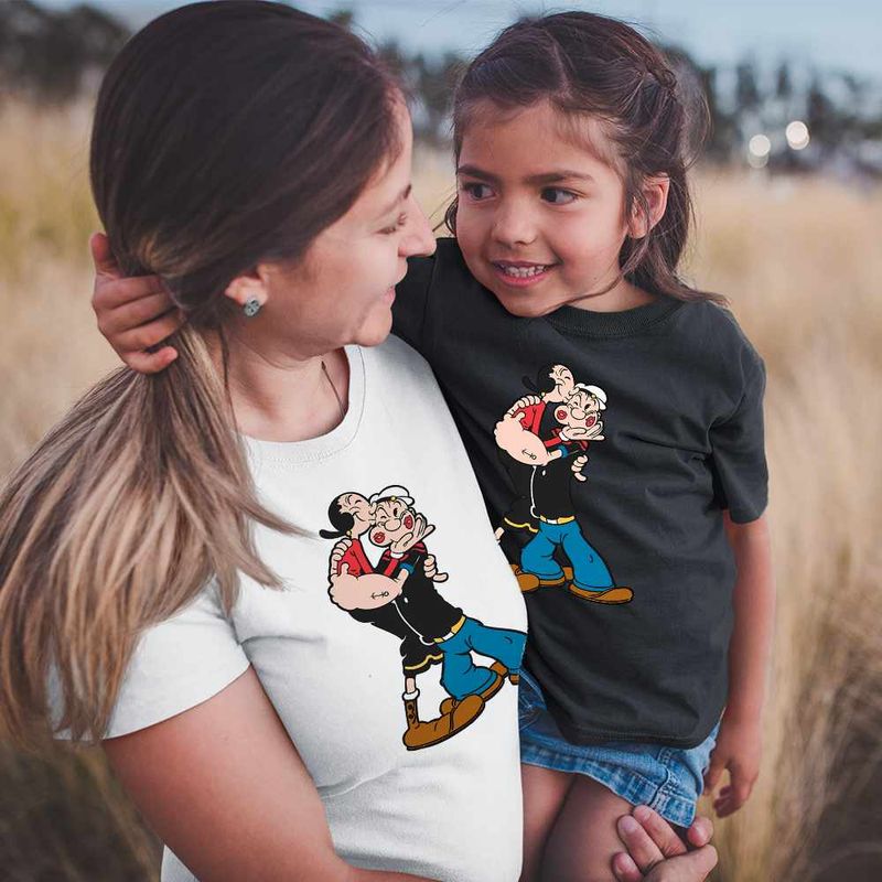 Fashion, accesorii si bijuterii - Copii - Imbracaminte copii - Tricouri copii - Tricou Copii Fete Popeye Marinarul Olive Pupat Dragobete, alb, marime XL Copii - Infinity.ro