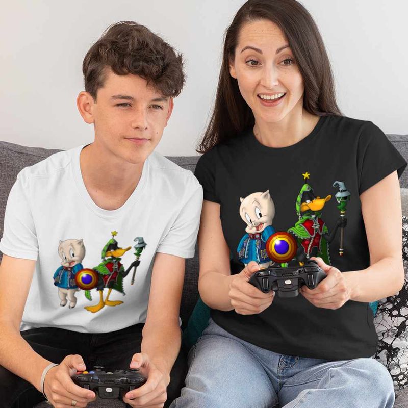 Fashion, accesorii si bijuterii - Copii - Imbracaminte copii - Tricouri copii - Tricou Copii Baieti Porky Daffy Vrajitor Looney Tunes, negru, marime S Copii - Infinity.ro