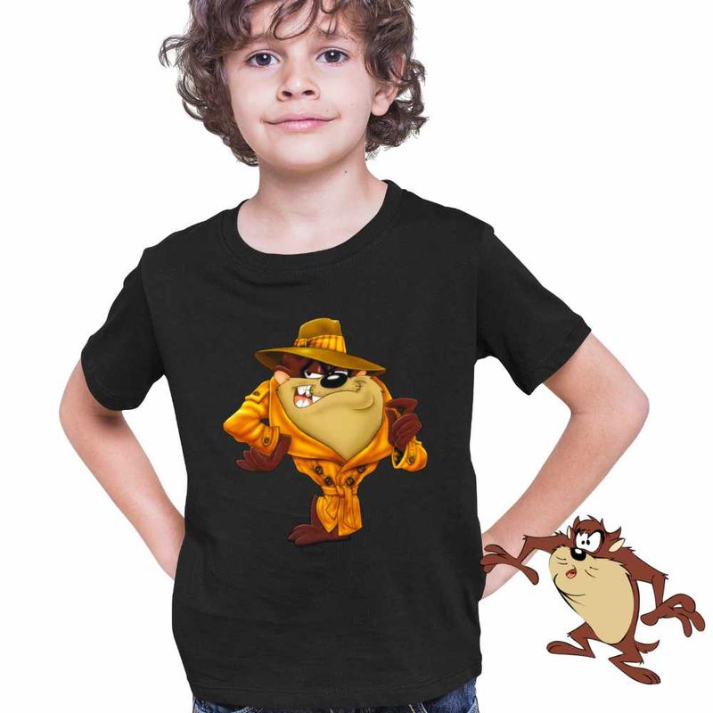 Fashion, accesorii si bijuterii - Copii - Imbracaminte copii - Tricouri copii - Tricou Copii Baieti Taz Mafiot Diavol Tasmanian, negru, marime XL Copii - Infinity.ro