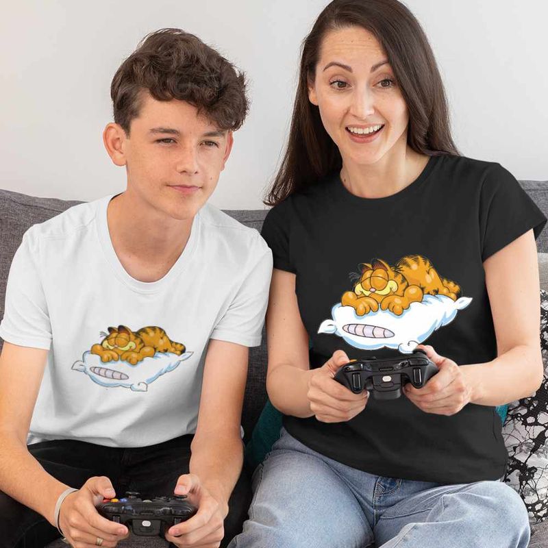 Fashion, accesorii si bijuterii - Copii - Imbracaminte copii - Tricouri copii - Tricou Copii Baieti Garfield Somn Perna Nani, negru, marime XS Copii - Infinity.ro