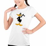 Fashion, accesorii si bijuterii - Copii - Imbracaminte copii - Tricouri copii - Tricou Copii Fete Ratoiul Negru Daffy Duck, alb, marime L Copii - Infinity.ro