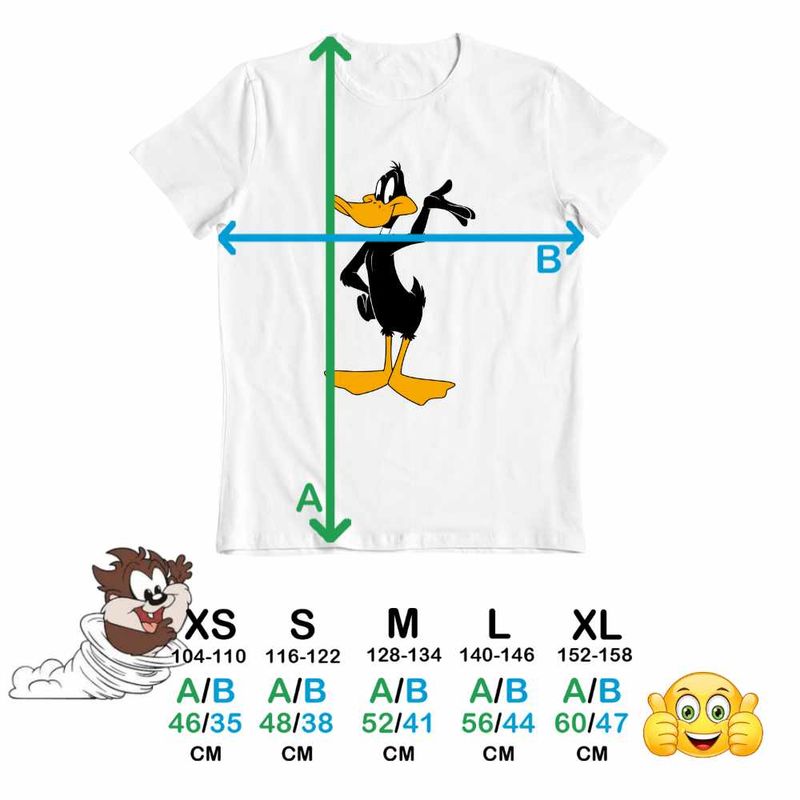 Fashion, accesorii si bijuterii - Copii - Imbracaminte copii - Tricouri copii - Tricou Copii Fete Ratoiul Negru Daffy Duck, alb, marime L Copii - Infinity.ro