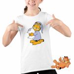 Fashion, accesorii si bijuterii - Copii - Imbracaminte copii - Tricouri copii - Tricou Copii Fete Garfield Somnoros Perna Noapte, alb, marime XL Copii - Infinity.ro