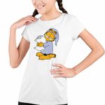 Fashion, accesorii si bijuterii - Copii - Imbracaminte copii - Tricouri copii - Tricou Copii Fete Garfield Somnoros Perna Noapte, alb, marime XL Copii - Infinity.ro