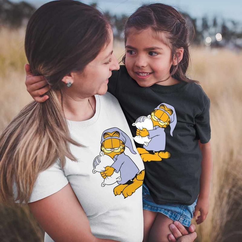 Fashion, accesorii si bijuterii - Copii - Imbracaminte copii - Tricouri copii - Tricou Copii Fete Garfield Somnoros Perna Noapte, alb, marime XL Copii - Infinity.ro