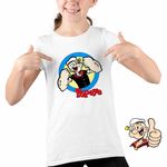 Fashion, accesorii si bijuterii - Copii - Imbracaminte copii - Tricouri copii - Tricou Copii Fete Marinar Popeye Desene Animate Timonier, alb, marime XL Copii - Infinity.ro