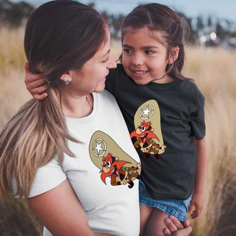 Fashion, accesorii si bijuterii - Copii - Imbracaminte copii - Tricouri copii - Tricou Copii Fete Yosemite Sam Serif Looney Tunes, alb, marime L Copii - Infinity.ro