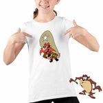 Fashion, accesorii si bijuterii - Copii - Imbracaminte copii - Tricouri copii - Tricou Copii Fete Yosemite Sam Serif Looney Tunes, alb, marime L Copii - Infinity.ro