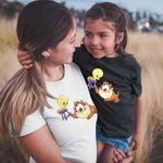 Fashion, accesorii si bijuterii - Copii - Imbracaminte copii - Tricouri copii - Tricou Copii Fete Taz Tweety Diavol Chibi Bebelusi, alb, marime S Copii - Infinity.ro