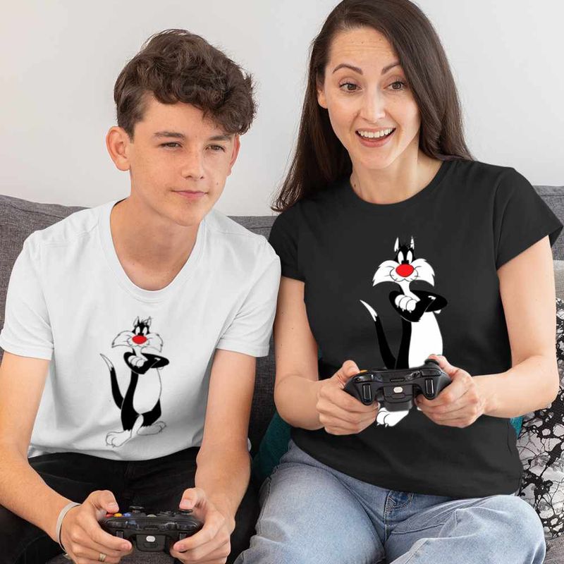 Fashion, accesorii si bijuterii - Copii - Imbracaminte copii - Tricouri copii - Tricou Copii Baieti Tweety Motanul Sylvester CoolTrend, negru, marime XL Copii - Infinity.ro