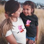 Fashion, accesorii si bijuterii - Copii - Imbracaminte copii - Tricouri copii - Tricou Copii Fete Peppa God of War CoolTrend, alb, marime XL Copii - Infinity.ro