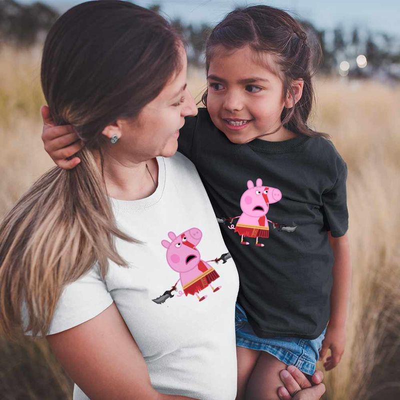 Fashion, accesorii si bijuterii - Copii - Imbracaminte copii - Tricouri copii - Tricou Copii Fete Peppa God of War CoolTrend, alb, marime XL Copii - Infinity.ro