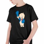 Fashion, accesorii si bijuterii - Copii - Imbracaminte copii - Tricouri copii - Tricou Copii Baieti Porky Looney Tunes Desene Purcelusi, negru, marime XL Copii - Infinity.ro