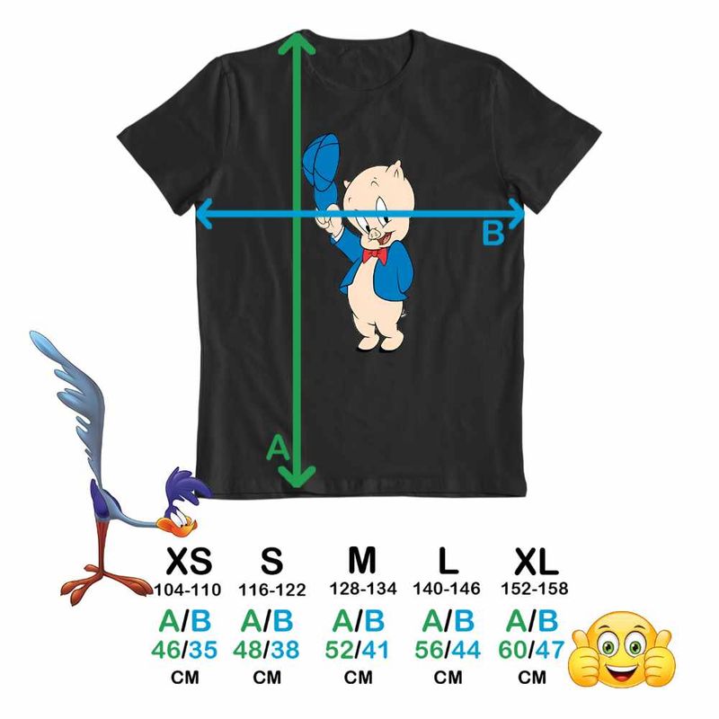Fashion, accesorii si bijuterii - Copii - Imbracaminte copii - Tricouri copii - Tricou Copii Baieti Porky Looney Tunes Desene Purcelusi, negru, marime XL Copii - Infinity.ro