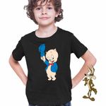 Fashion, accesorii si bijuterii - Copii - Imbracaminte copii - Tricouri copii - Tricou Copii Baieti Porky Looney Tunes Desene Purcelusi, negru, marime XL Copii - Infinity.ro