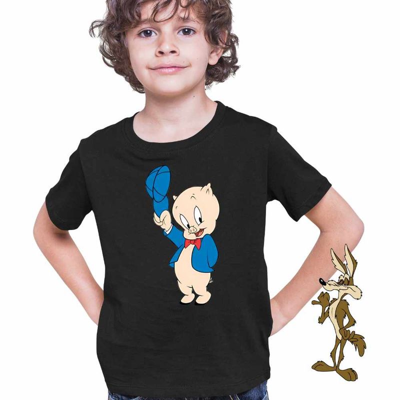 Fashion, accesorii si bijuterii - Copii - Imbracaminte copii - Tricouri copii - Tricou Copii Baieti Porky Looney Tunes Desene Purcelusi, negru, marime XL Copii - Infinity.ro