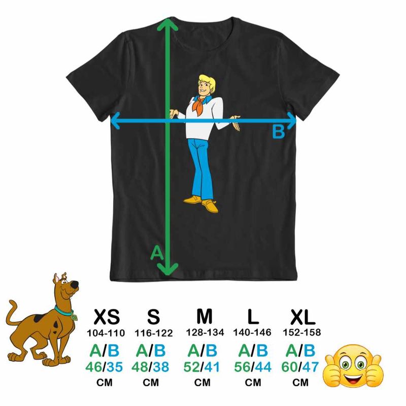 Fashion, accesorii si bijuterii - Copii - Imbracaminte copii - Tricouri copii - Tricou Copii Fete Scooby Doo Fred Jones, negru, marime M Copii - Infinity.ro