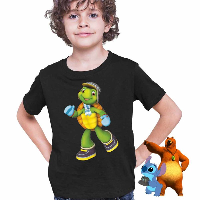 Fashion, accesorii si bijuterii - Copii - Imbracaminte copii - Tricouri copii - Tricou Copii Baieti Franklin Testoasa Danseaza CoolTrend, negru, marime L Copii - Infinity.ro