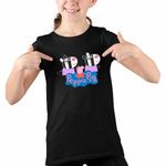 Fashion, accesorii si bijuterii - Copii - Imbracaminte copii - Tricouri copii - Tricou Copii Fete Zebrele Gemeni Zuza Zaza Peppa Pig CoolTrend, negru, marime M Copii - Infinity.ro