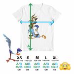 Fashion, accesorii si bijuterii - Copii - Imbracaminte copii - Tricouri copii - Tricou Copii Fete Coiotul Strutul Desene Animate, alb, marime XL Copii - Infinity.ro
