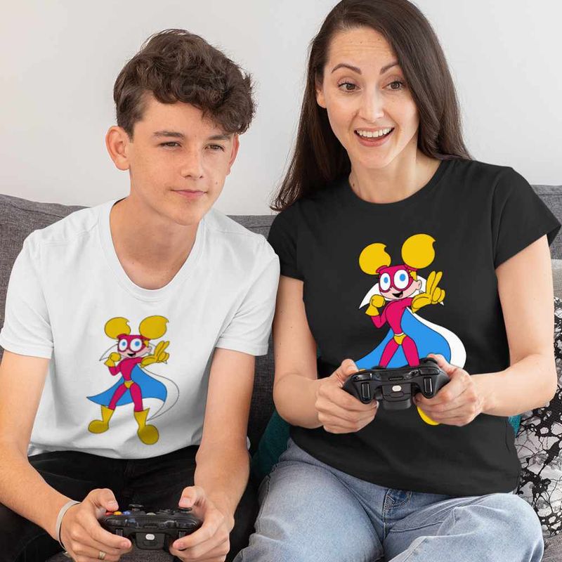 Fashion, accesorii si bijuterii - Copii - Imbracaminte copii - Tricouri copii - Tricou Copii Baieti Dexter Laboratory Dee Dee Super Erou, negru, marime S Copii - Infinity.ro
