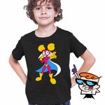 Fashion, accesorii si bijuterii - Copii - Imbracaminte copii - Tricouri copii - Tricou Copii Baieti Dexter Laboratory Dee Dee Super Erou, negru, marime S Copii - Infinity.ro