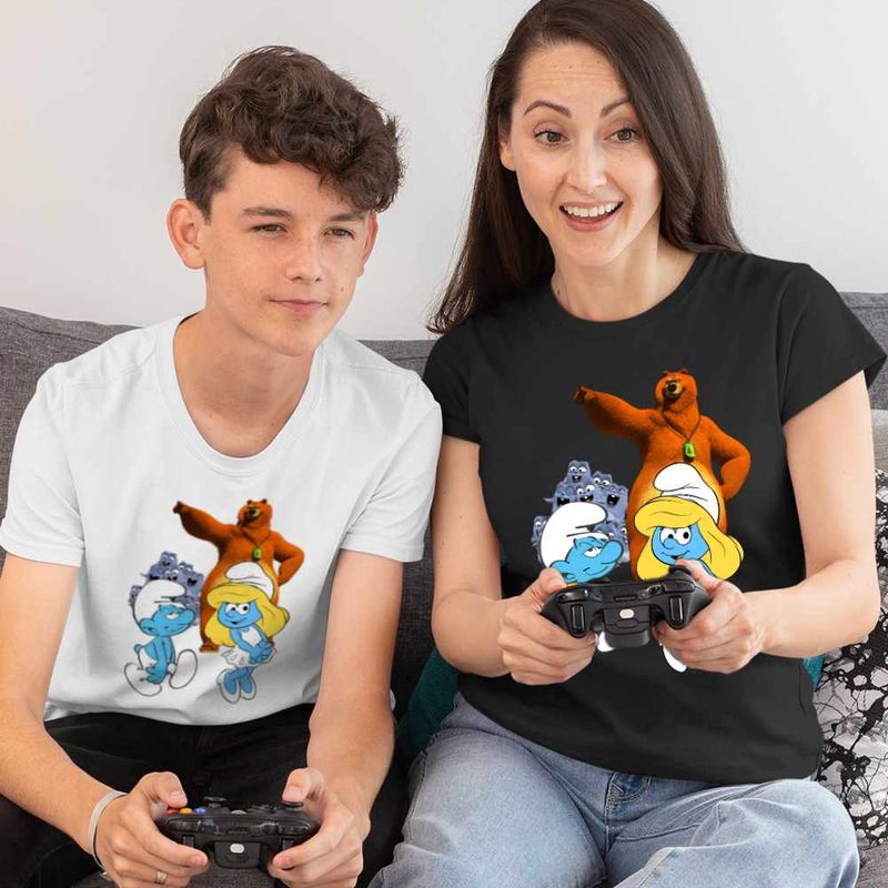 Fashion, accesorii si bijuterii - Copii - Imbracaminte copii - Tricouri copii - Tricou Copii Baieti Strumfii Grizzy Lemingii Strumfita CoolTrend, negru, marime XL Copii - Infinity.ro