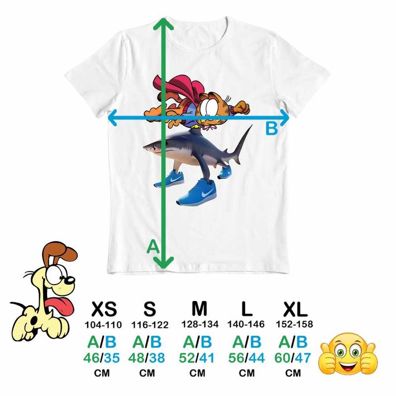 Fashion, accesorii si bijuterii - Copii - Imbracaminte copii - Tricouri copii - Tricou Copii Fete Garfield Rechin Tralalero Tralalala, alb, marime XS Copii - Infinity.ro