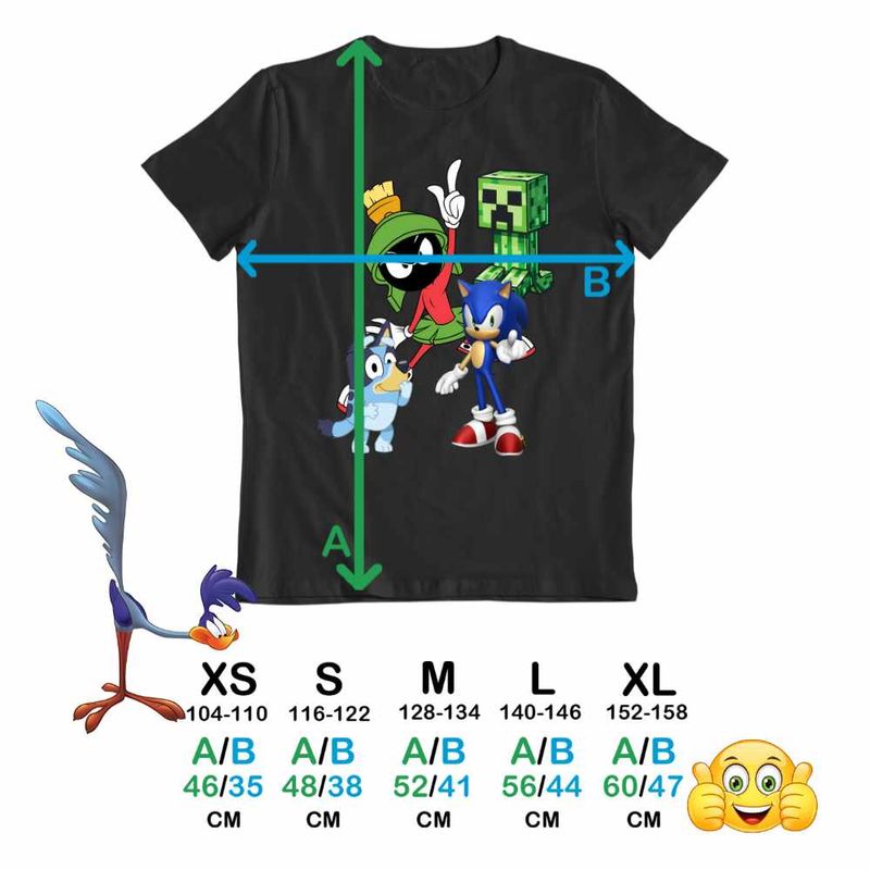 Fashion, accesorii si bijuterii - Copii - Imbracaminte copii - Tricouri copii - Tricou Copii Baieti Marvin Blue Sonic Creeper Looney Desene, negru, marime S Copii - Infinity.ro