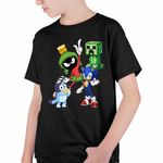 Fashion, accesorii si bijuterii - Copii - Imbracaminte copii - Tricouri copii - Tricou Copii Baieti Marvin Blue Sonic Creeper Looney Desene, negru, marime S Copii - Infinity.ro