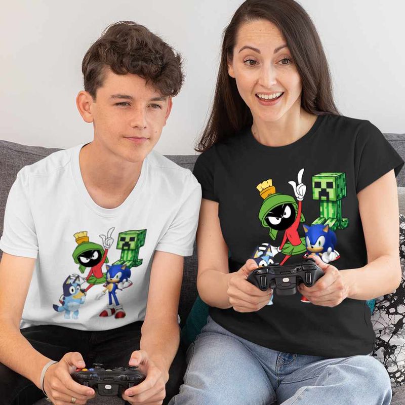 Fashion, accesorii si bijuterii - Copii - Imbracaminte copii - Tricouri copii - Tricou Copii Baieti Marvin Blue Sonic Creeper Looney Desene, negru, marime S Copii - Infinity.ro