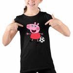 Fashion, accesorii si bijuterii - Copii - Imbracaminte copii - Tricouri copii - Tricou Copii Fete Purcelusa Peppa Fotbal CoolTrend, negru, marime L Copii - Infinity.ro