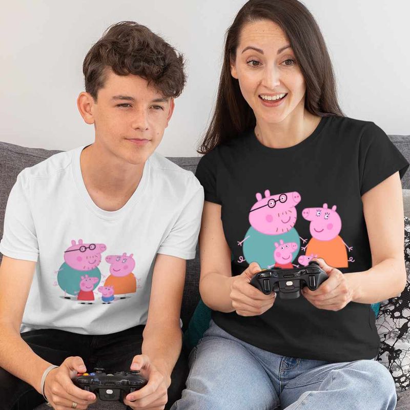 Fashion, accesorii si bijuterii - Copii - Imbracaminte copii - Tricouri copii - Tricou Copii Baieti Purcelusa Peppa Pig Familia CoolTrend, negru, marime XL Copii - Infinity.ro