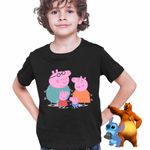 Fashion, accesorii si bijuterii - Copii - Imbracaminte copii - Tricouri copii - Tricou Copii Baieti Purcelusa Peppa Pig Familia CoolTrend, negru, marime XL Copii - Infinity.ro