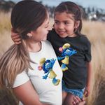Fashion, accesorii si bijuterii - Copii - Imbracaminte copii - Tricouri copii - Tricou Copii Fete Smurf Blossom Strumfii CoolTrend, alb, marime XL Copii - Infinity.ro