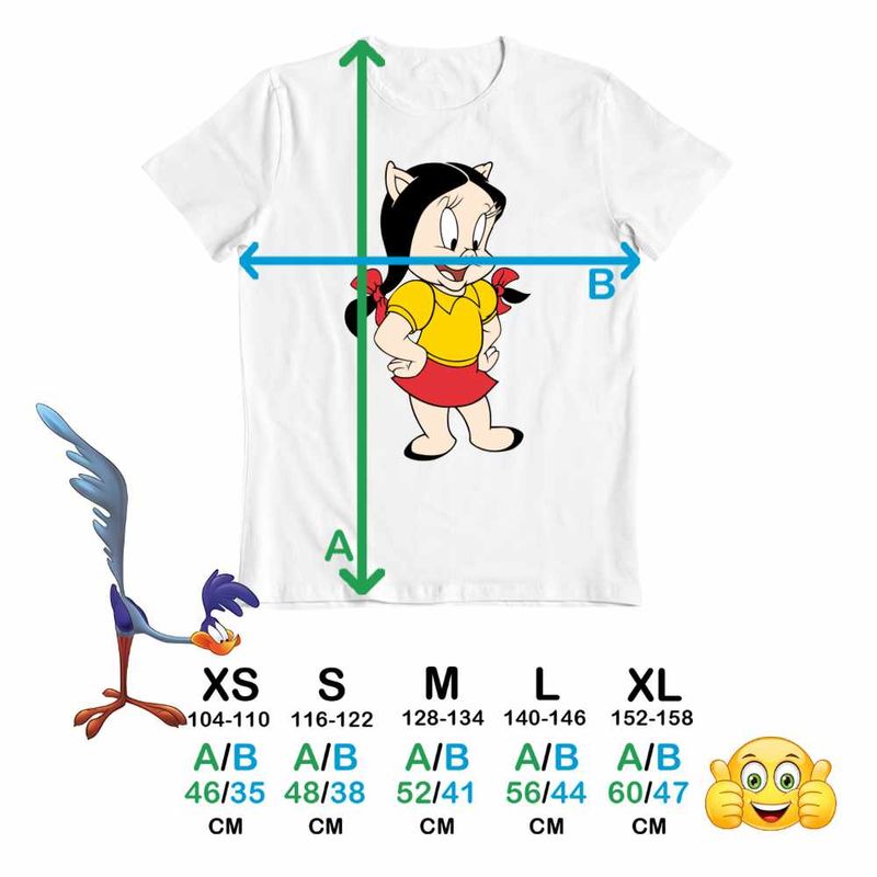 Fashion, accesorii si bijuterii - Copii - Imbracaminte copii - Tricouri copii - Tricou Copii Fete Petunia Porky Looney Tunes, alb, marime M Copii - Infinity.ro