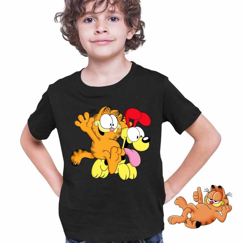 Fashion, accesorii si bijuterii - Copii - Imbracaminte copii - Tricouri copii - Tricou Copii Baieti Garfield Odie Calare Joaca, negru, marime M Copii - Infinity.ro