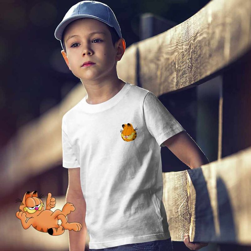 Fashion, accesorii si bijuterii - Copii - Imbracaminte copii - Tricouri copii - Tricou Copii Baieti Garfield Privire Sarcastica, alb, marime M Copii - Infinity.ro