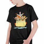 Fashion, accesorii si bijuterii - Copii - Imbracaminte copii - Tricouri copii - Tricou Copii Baieti Familia Flintstone Masina Excursie Epoca de Piatra, negru, marime M Copii - Infinity.ro