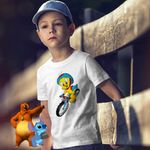 Fashion, accesorii si bijuterii - Copii - Imbracaminte copii - Tricouri copii - Tricou Copii Baieti Tweety Bicicleta CoolTrend, alb, marime S Copii - Infinity.ro
