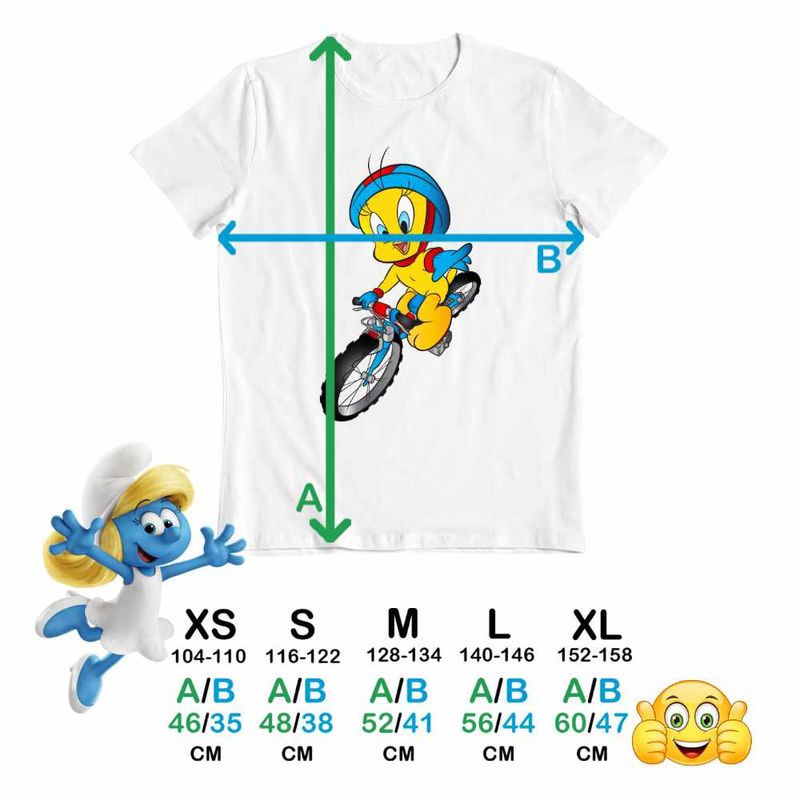 Fashion, accesorii si bijuterii - Copii - Imbracaminte copii - Tricouri copii - Tricou Copii Baieti Tweety Bicicleta CoolTrend, alb, marime S Copii - Infinity.ro