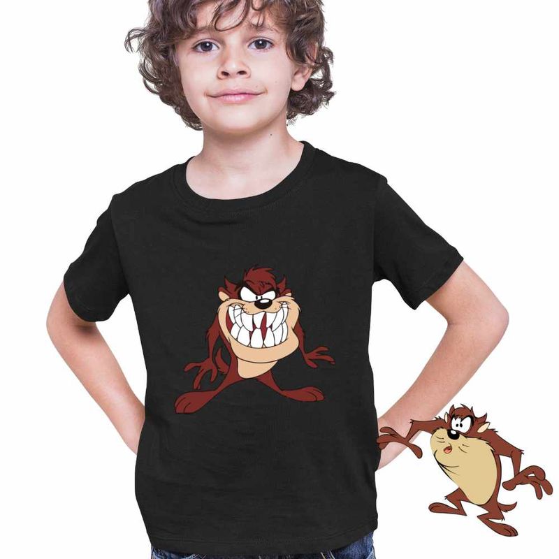 Fashion, accesorii si bijuterii - Copii - Imbracaminte copii - Tricouri copii - Tricou Copii Baieti Taz Diavolul Tasmanian, negru, marime S Copii - Infinity.ro