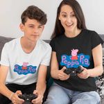 Fashion, accesorii si bijuterii - Copii - Imbracaminte copii - Tricouri copii - Tricou Copii Baieti Desene Animate Peppa Pig CoolTrend, negru, marime XS Copii - Infinity.ro