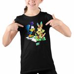 Fashion, accesorii si bijuterii - Copii - Imbracaminte copii - Tricouri copii - Tricou Copii Fete Coiotul Strutul Bebelusi Deseneaza, negru, marime M Copii - Infinity.ro