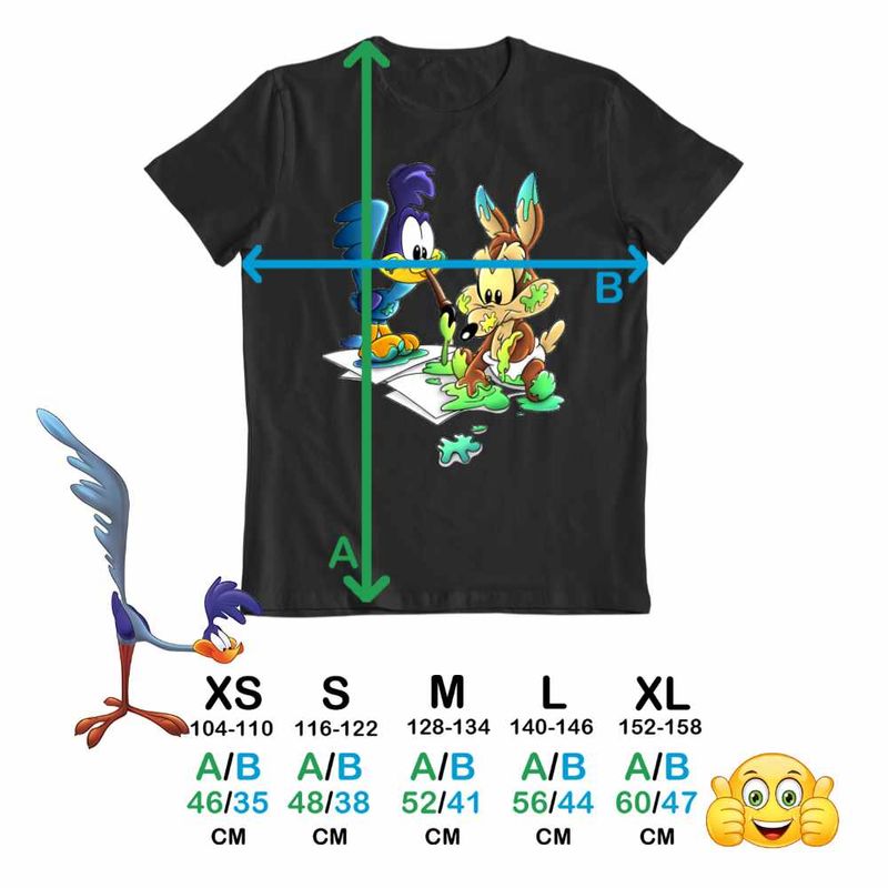 Fashion, accesorii si bijuterii - Copii - Imbracaminte copii - Tricouri copii - Tricou Copii Fete Coiotul Strutul Bebelusi Deseneaza, negru, marime M Copii - Infinity.ro