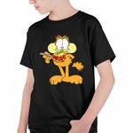 Fashion, accesorii si bijuterii - Copii - Imbracaminte copii - Tricouri copii - Tricou Copii Baieti Garfield Lasagna Mancare Pisic, negru, marime XS Copii - Infinity.ro