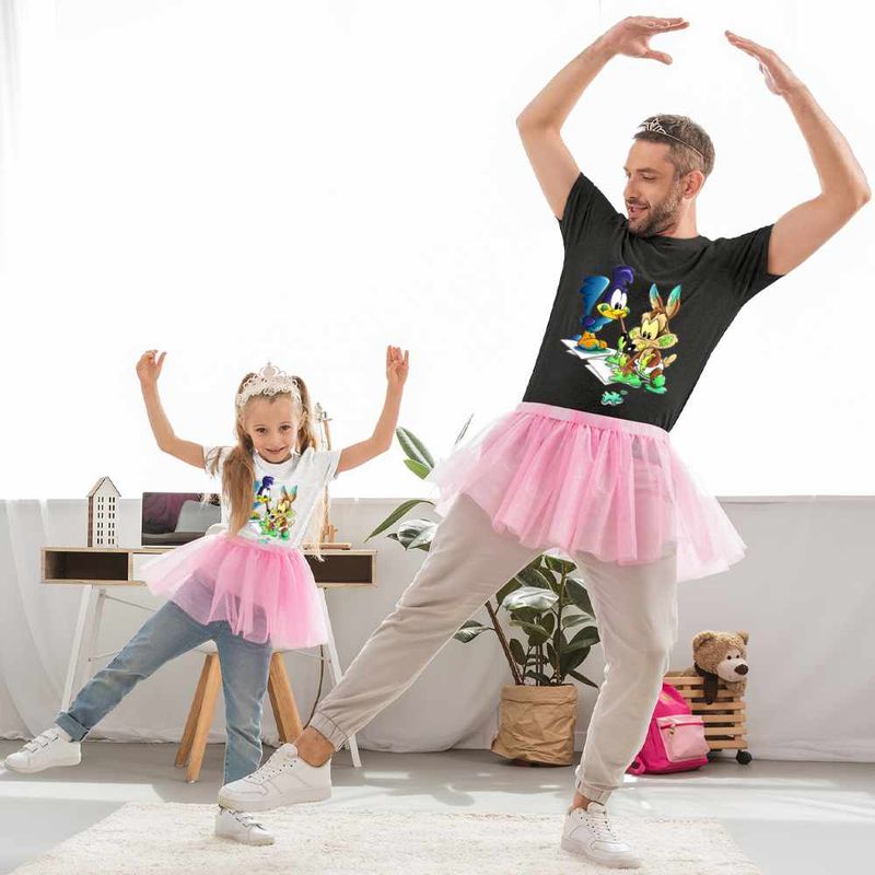 Fashion, accesorii si bijuterii - Copii - Imbracaminte copii - Tricouri copii - Tricou Copii Fete Coiotul Strutul Bebelusi Deseneaza, negru, marime M Copii - Infinity.ro