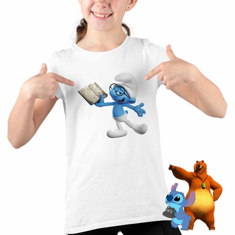 Fashion, accesorii si bijuterii - Copii - Imbracaminte copii - Tricouri copii - Tricou Copii Fete Istetul Strumfii CoolTrend, alb, marime XS Copii - Infinity.ro